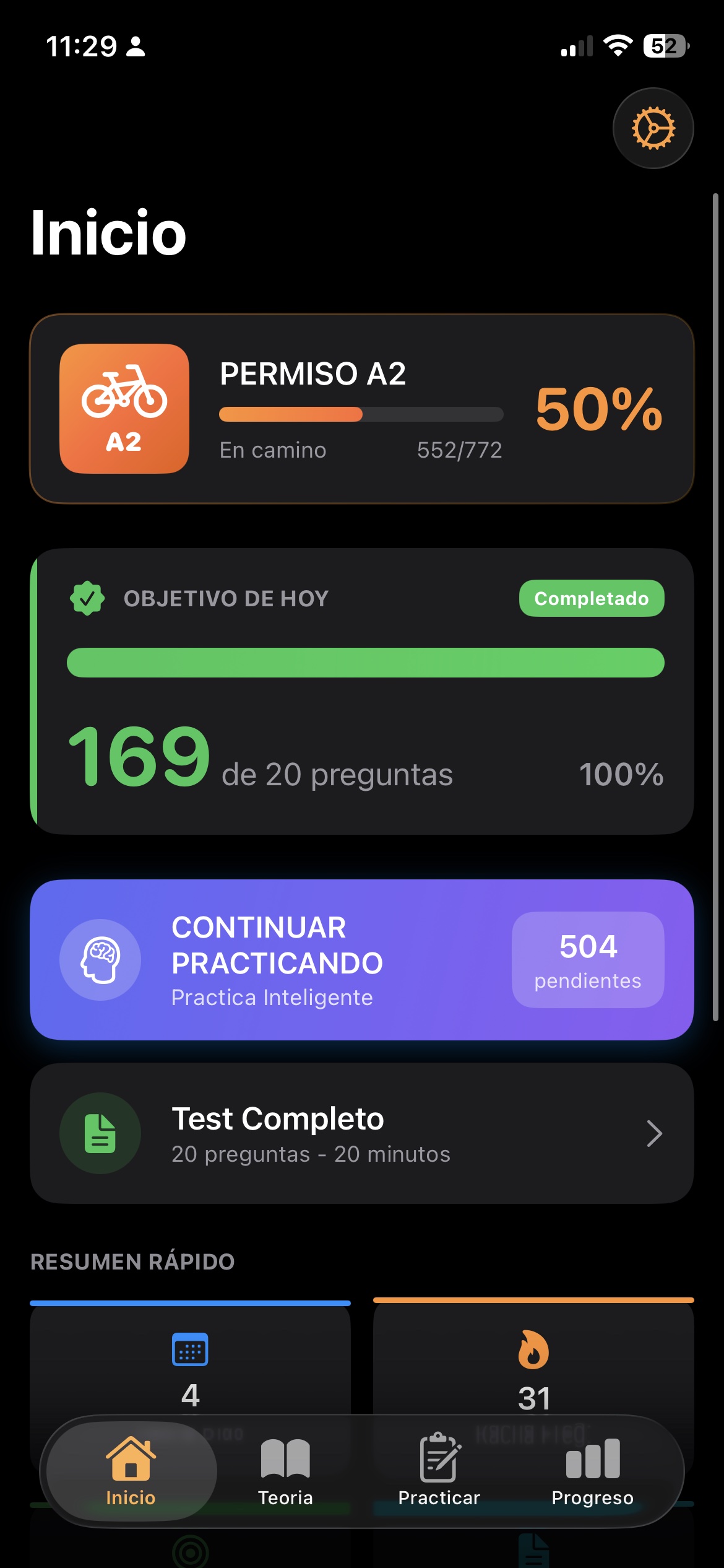 Inicio modo oscuro